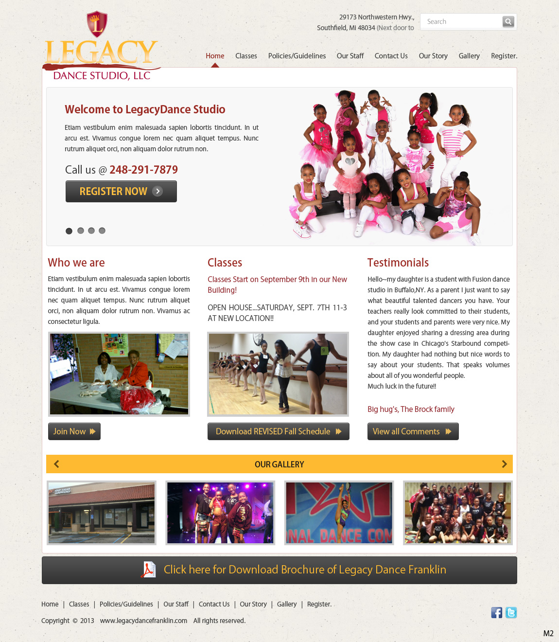 Web Design par pb pour Legacy Dance Studio, LLC | Design : #2300559