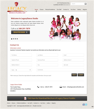 Web Design par pb pour Legacy Dance Studio, LLC | Design : #2387372