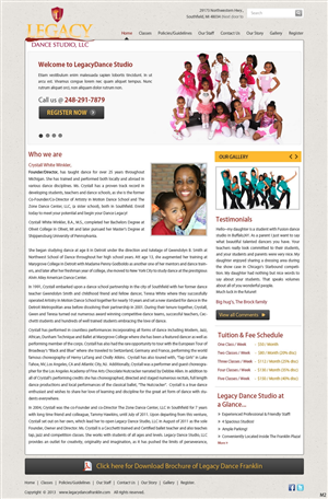 Web Design par pb pour Legacy Dance Studio, LLC | Design : #2387388