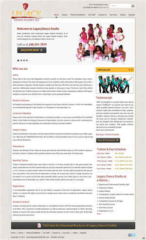 Web Design par pb pour Legacy Dance Studio, LLC | Design : #2387392