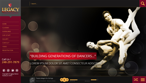 Web Design par Da Miracle pour Legacy Dance Studio, LLC | Design : #2299772