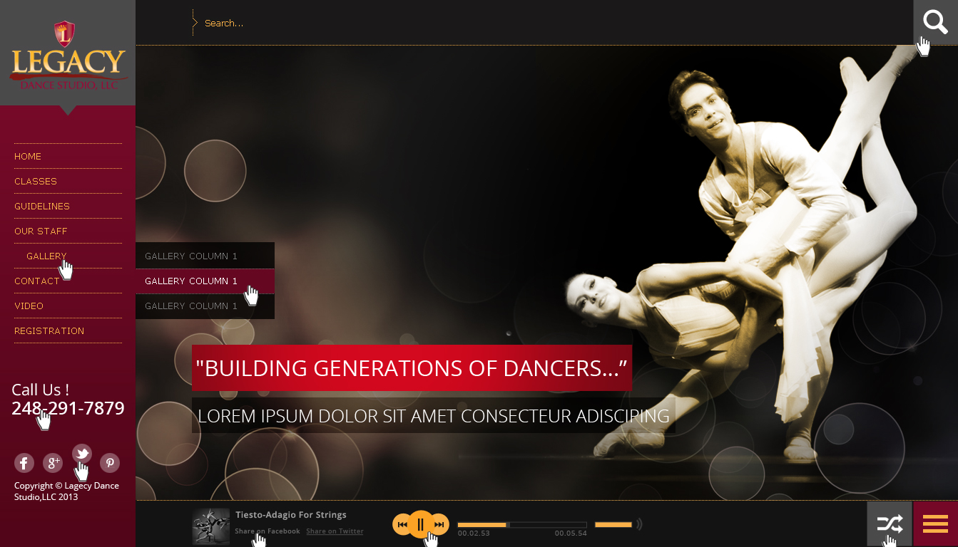 Diseño Web por Da Miracle para Legacy Dance Studio, LLC | Diseño #2299794