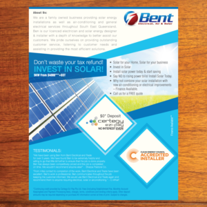 Bent Electrical, Air & Solar | Flyer-Design von Annie Creative Service