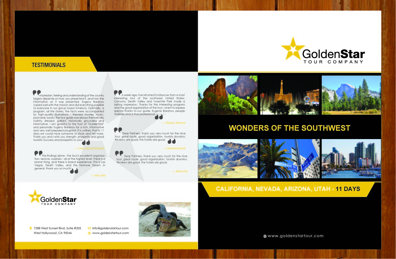Broschüren-Design von Sbss für Golden Star Tour, Inc. | Design #2289134