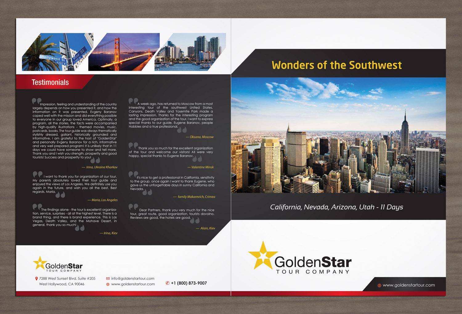 Broschüren-Design von Sbss für Golden Star Tour, Inc. | Design #2289159