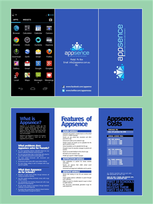 Tri-Fold Brochure for Awesome School App Required! | Brochure Design by Purple Studio