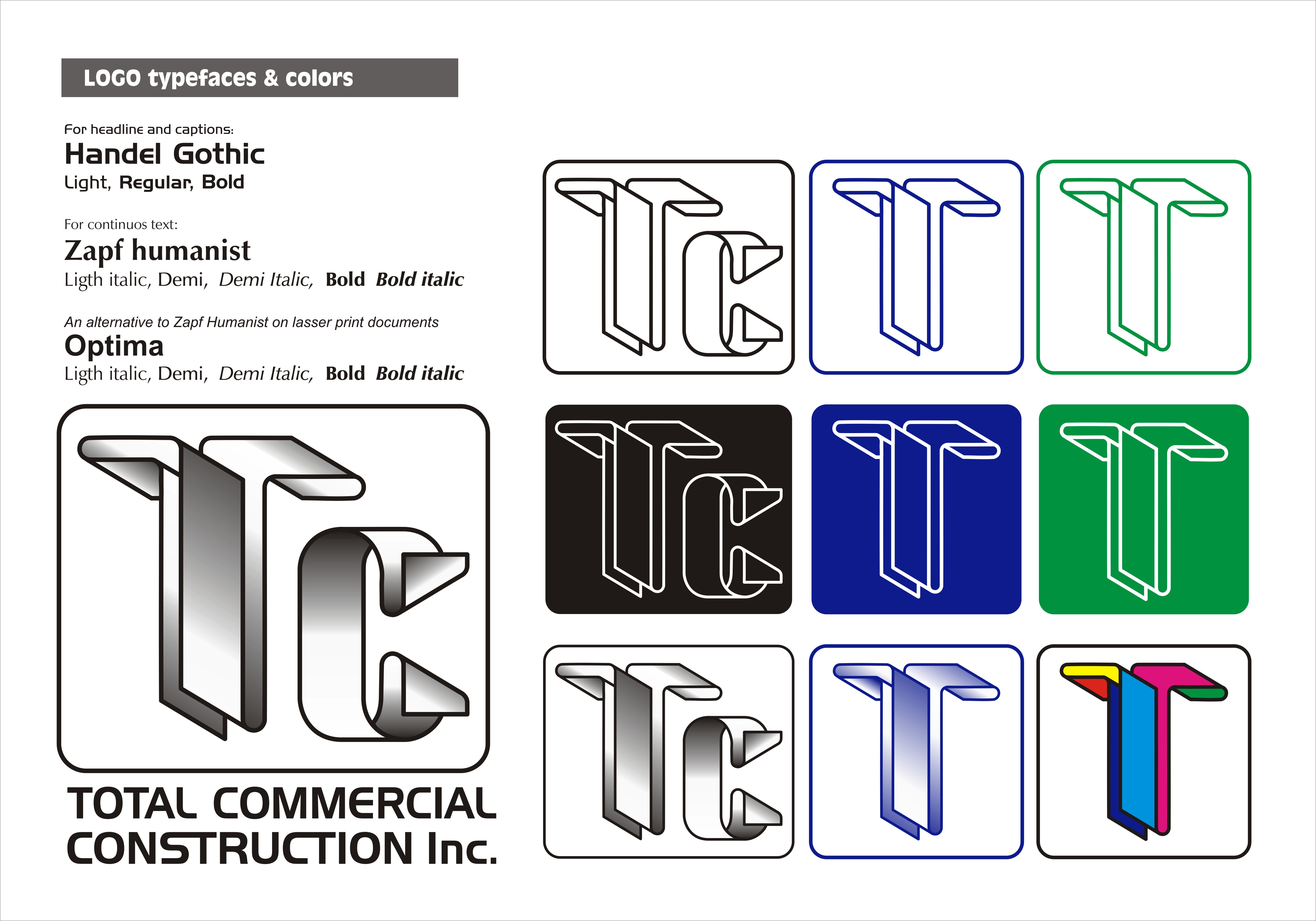 Logo-Design von Pedrink für Total Commercial Construction Inc. | Design #24723