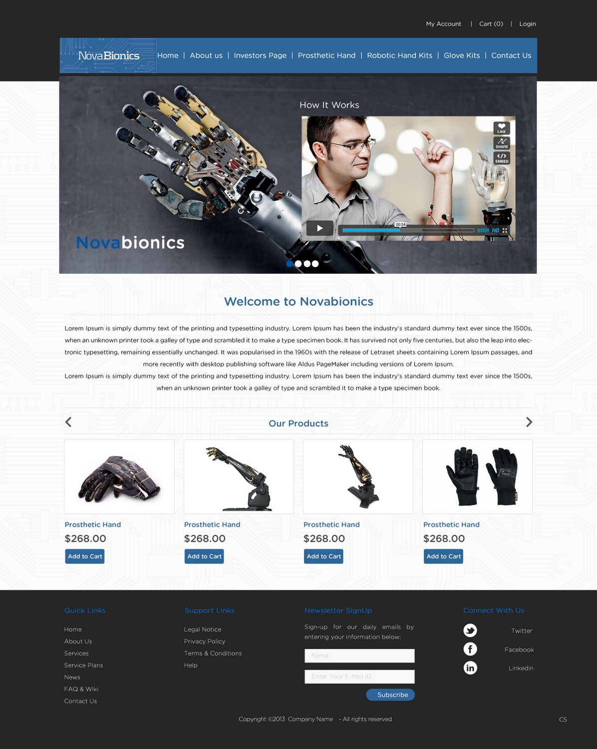 Wordpress Design by pb for Novabionics Inc | Design #2291918