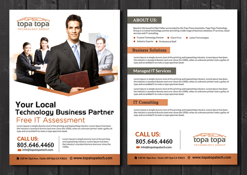 Diseño de Flyer por creative.bugs para Topa Topa Technology Group | Diseño #11728555