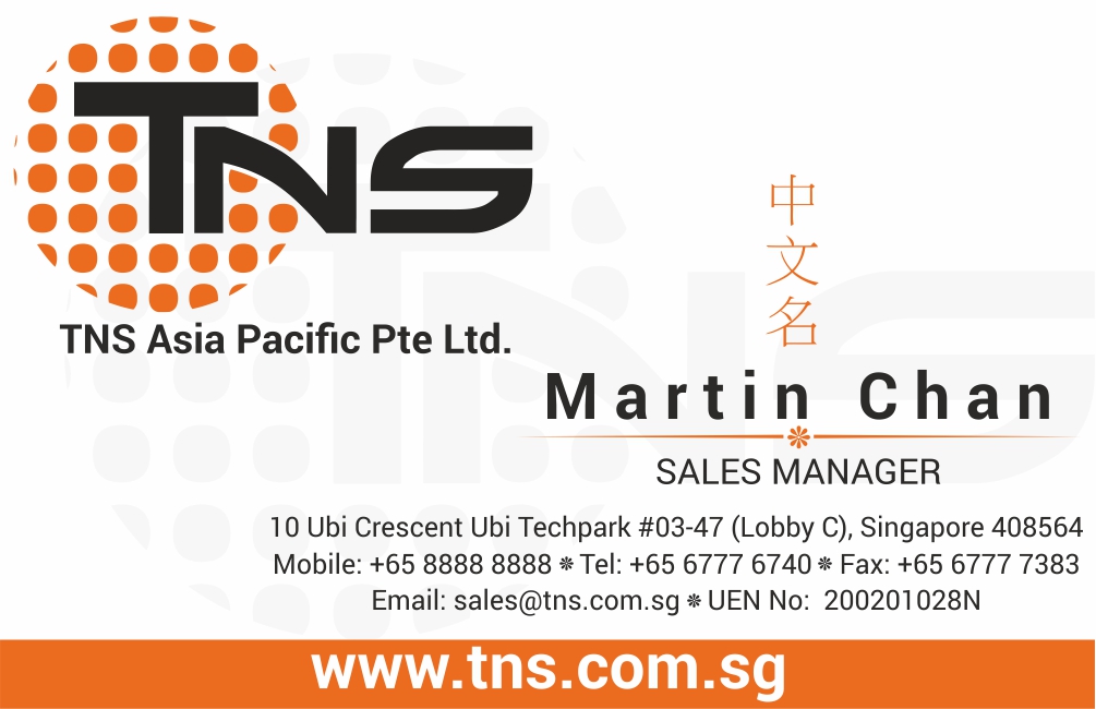 Design de Carte de Visite par DadaVFC CreativeDesign pour TNS Asia Pacific Pte Ltd | Design #11135428