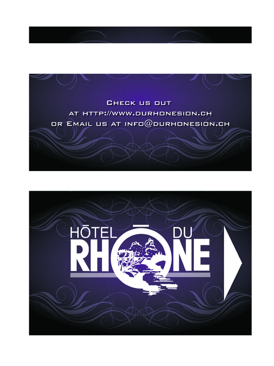 Business Card Design by OihaSivad for Hôtel du Rhône Sion Sàrl | Design #2322958