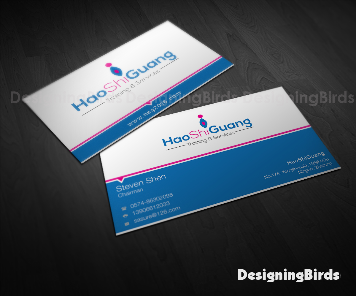 Visitenkarten-Design von Designing Birds für Ningbo Good Time Housekeeping Training School | Design #11129875