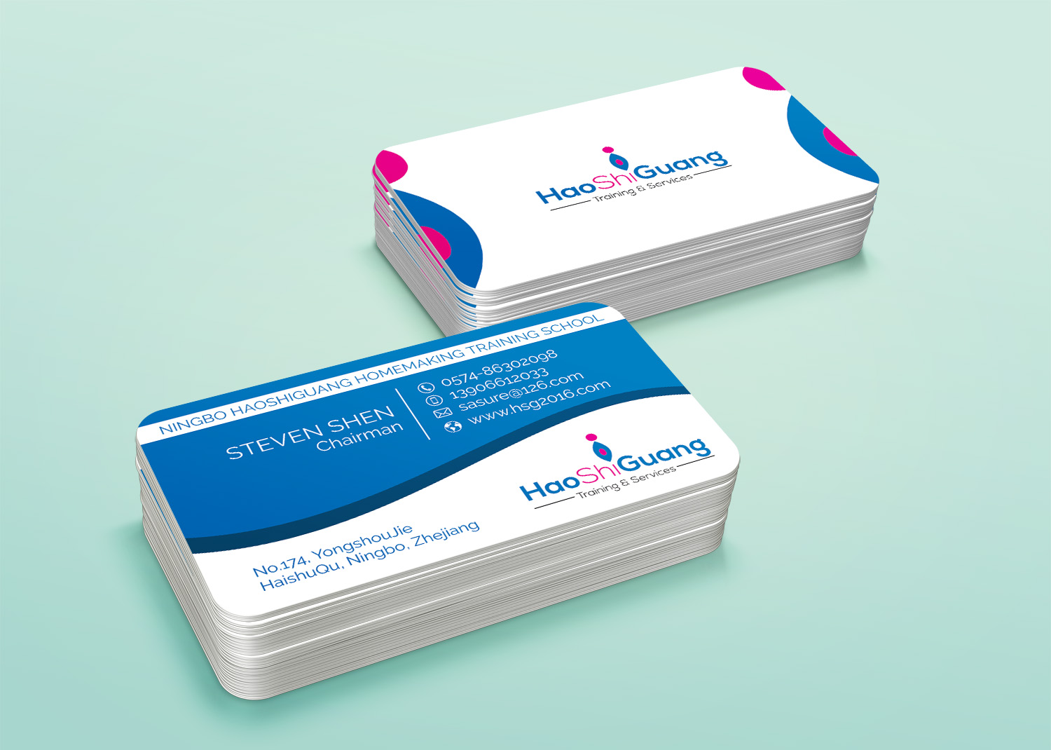 Business Card Design by alhemique1 for Ningbo Good Time Housekeeping Training School | Design #11180133