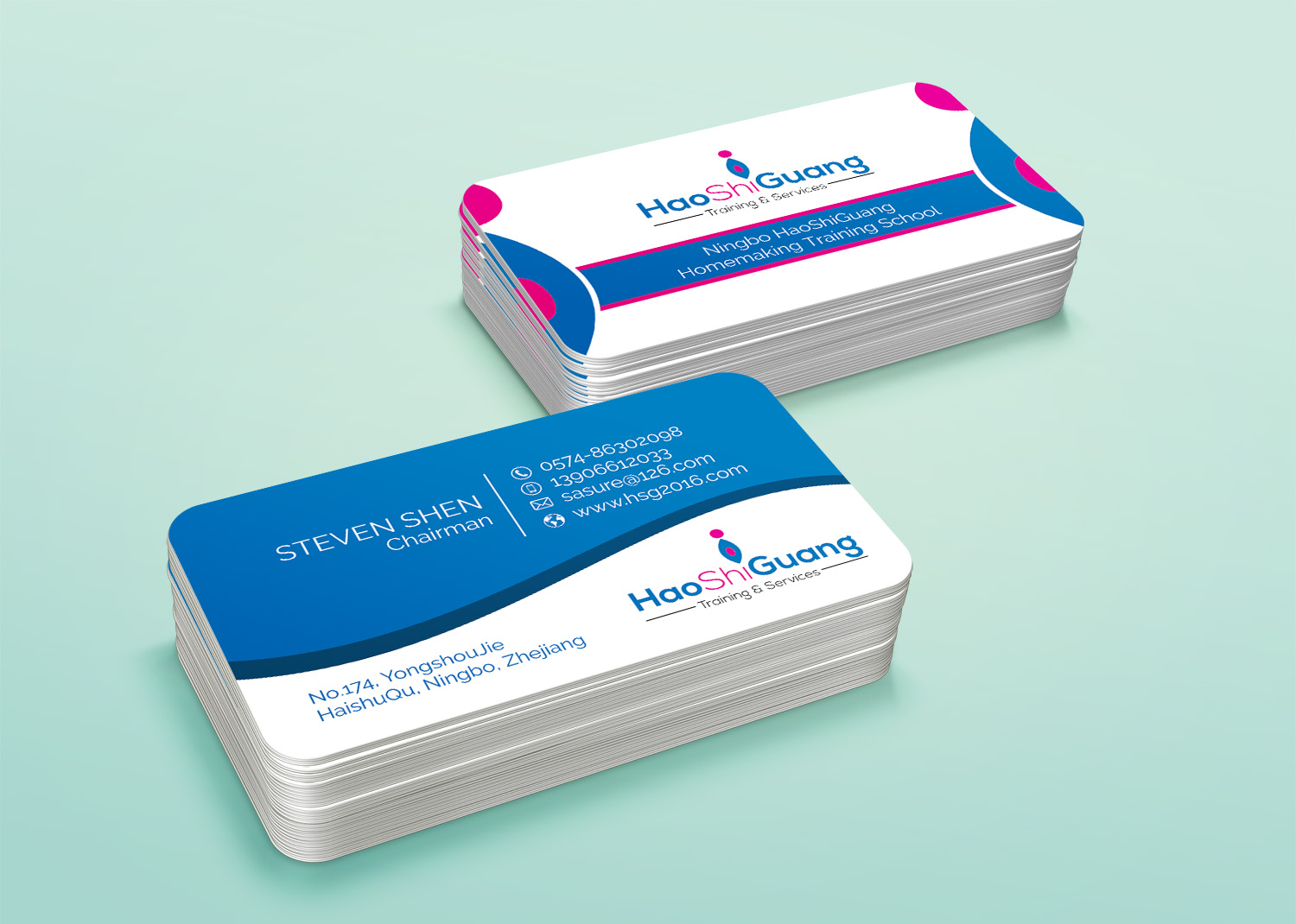 Business Card Design by alhemique1 for Ningbo Good Time Housekeeping Training School | Design #11180140