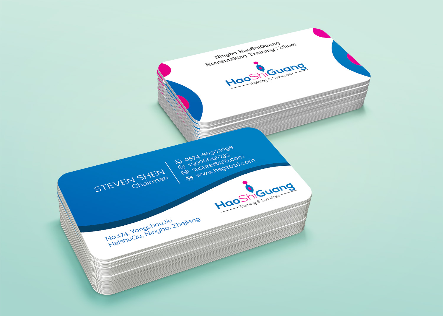 Business Card Design by alhemique1 for Ningbo Good Time Housekeeping Training School | Design #11180141
