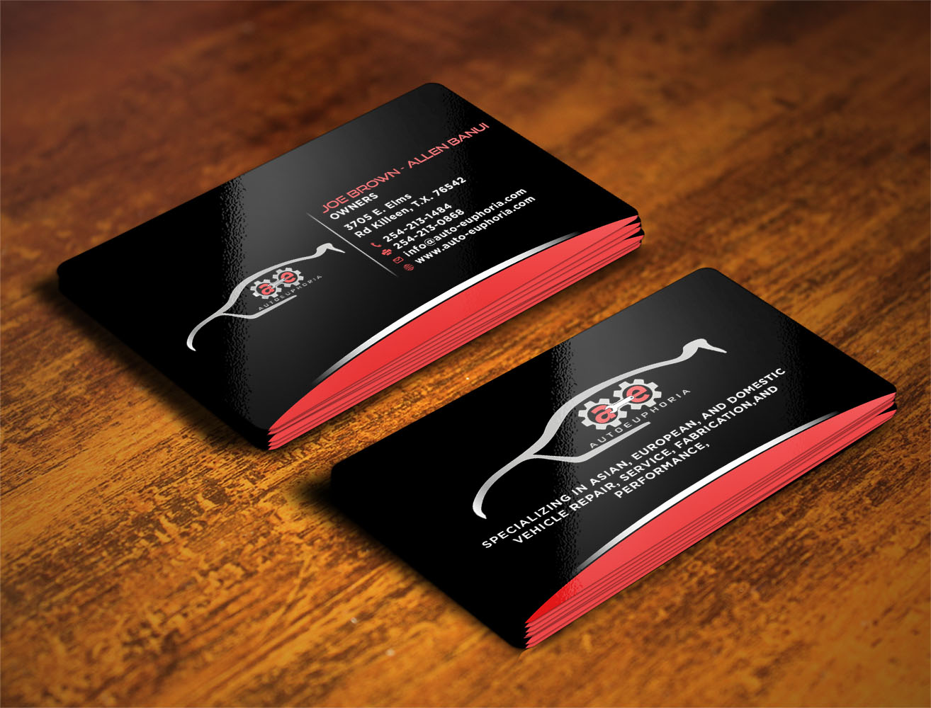 Business Card Design by Verified artistry (Design garden) for Euphoria Auto Works LLC | Design #11130127
