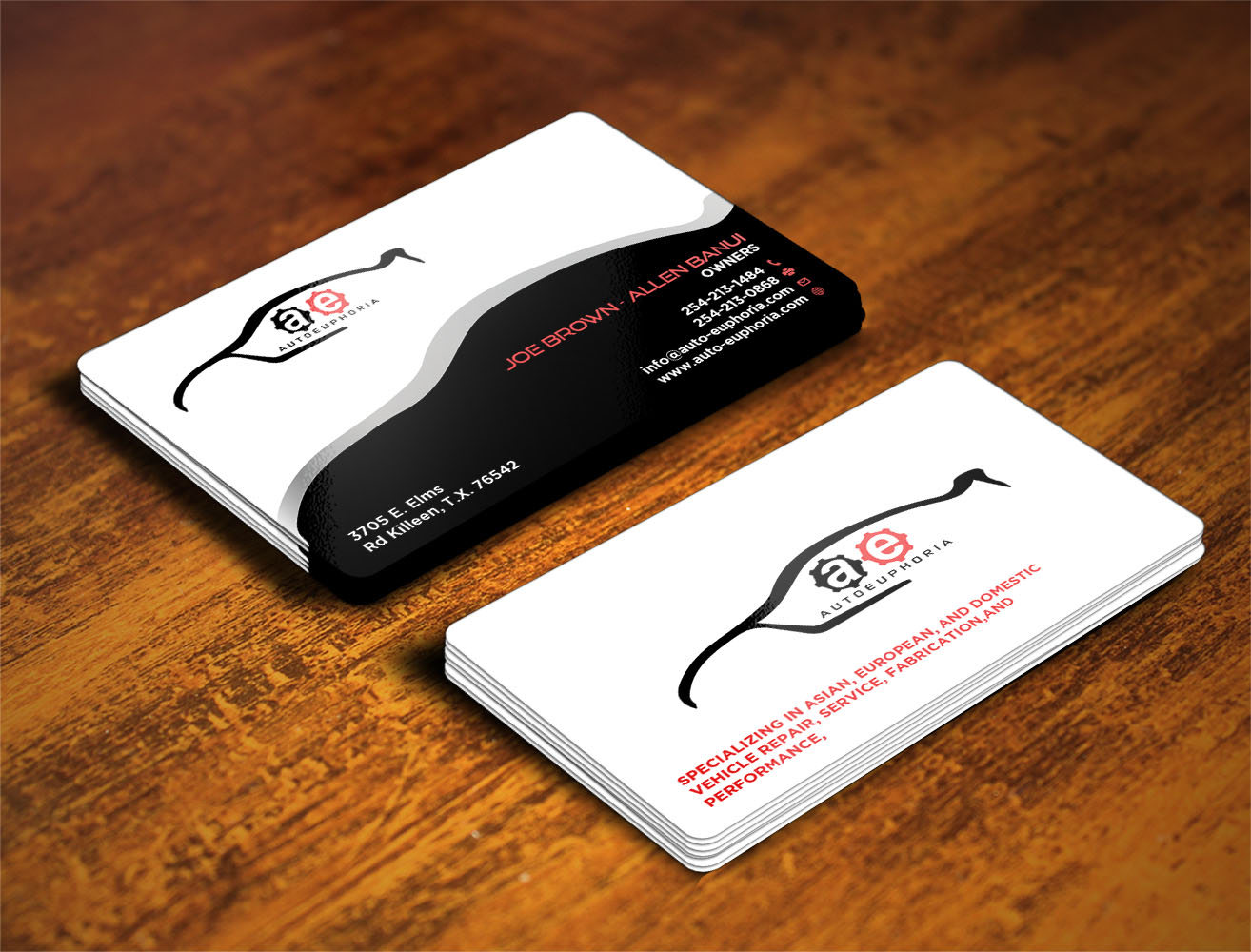 Business Card Design by Verified artistry (Design garden) for Euphoria Auto Works LLC | Design #11130131