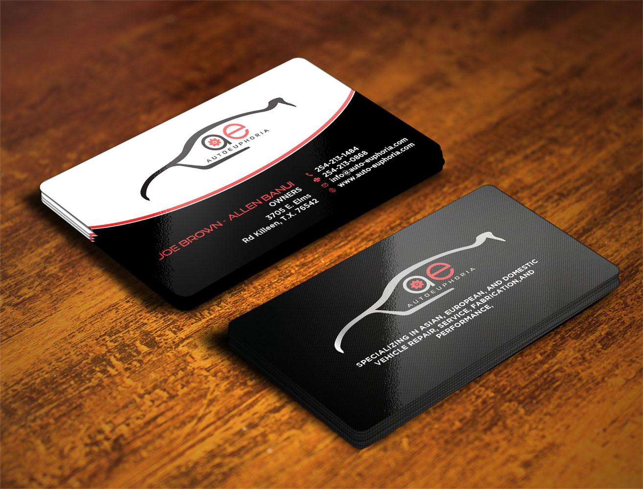 Business Card Design by Verified artistry (Design garden) for Euphoria Auto Works LLC | Design #11130136