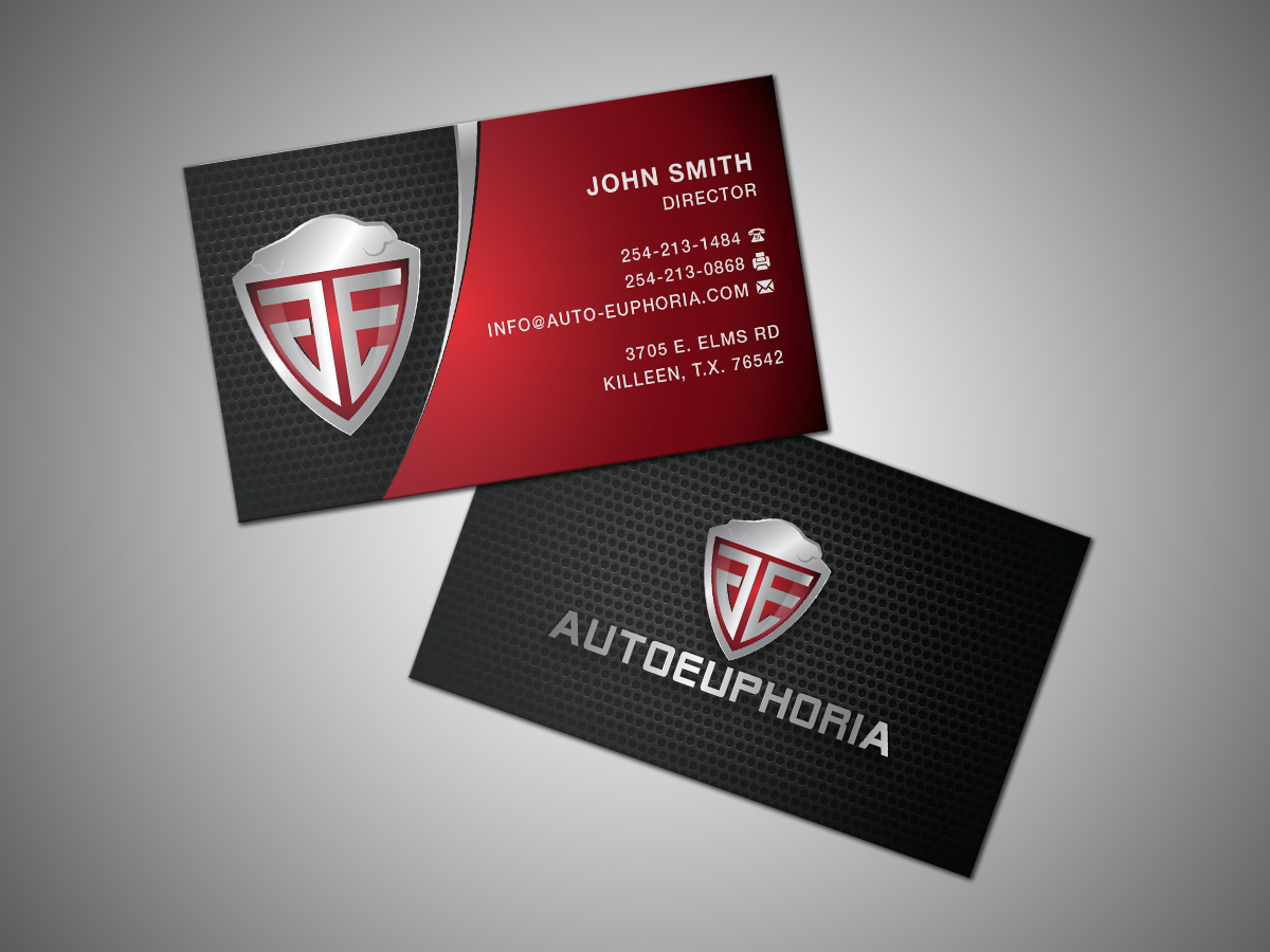 Diseño de Tarjeta de Presentación por Grafactory para Euphoria Auto Works LLC | Diseño #11112823