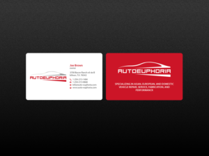 Business Card Design by Creations Box 2015 for Euphoria Auto Works LLC | Design: #11100135