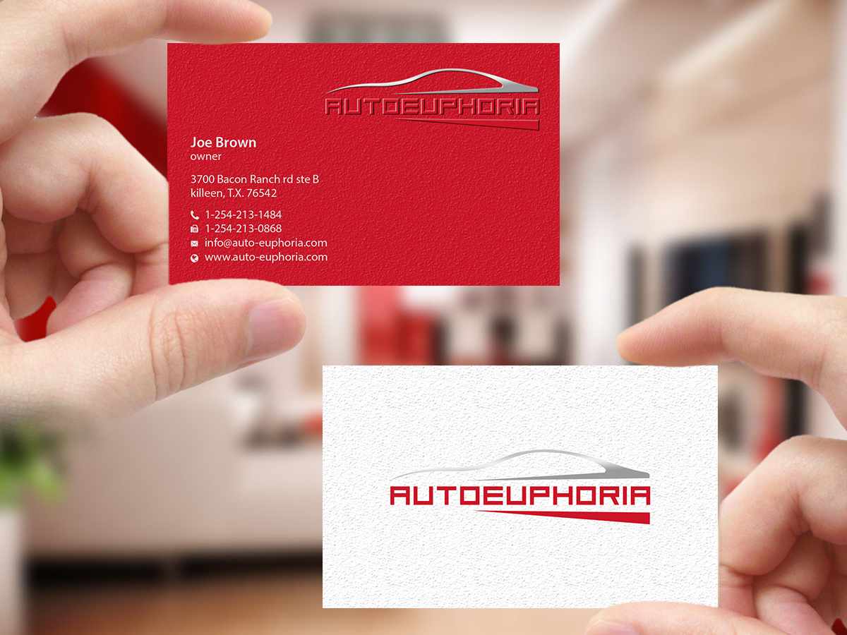 Business Card Design by Creations Box 2015 for Euphoria Auto Works LLC | Design #11100143