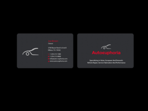 Business Card Design by Creations Box 2015 for Euphoria Auto Works LLC | Design: #11100152