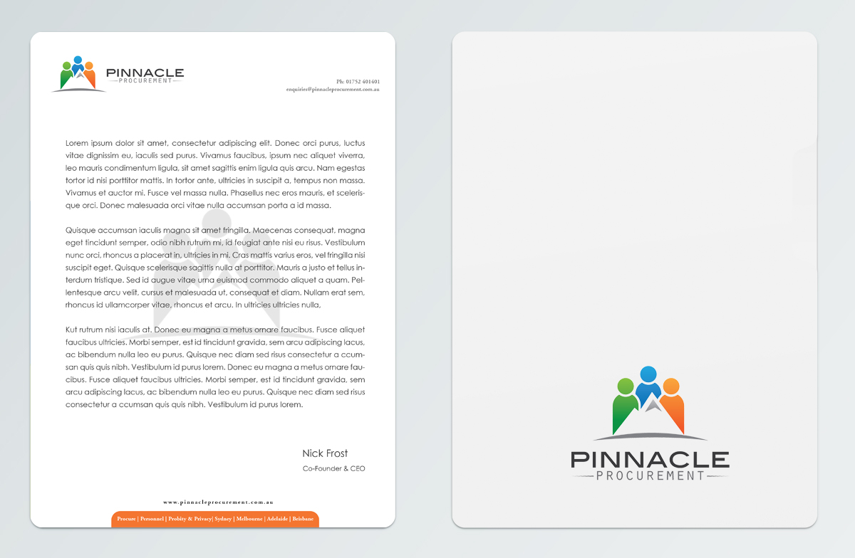 Business Card Design by Pointless Pixels India for Pinnacle Procurement | Design #11188055