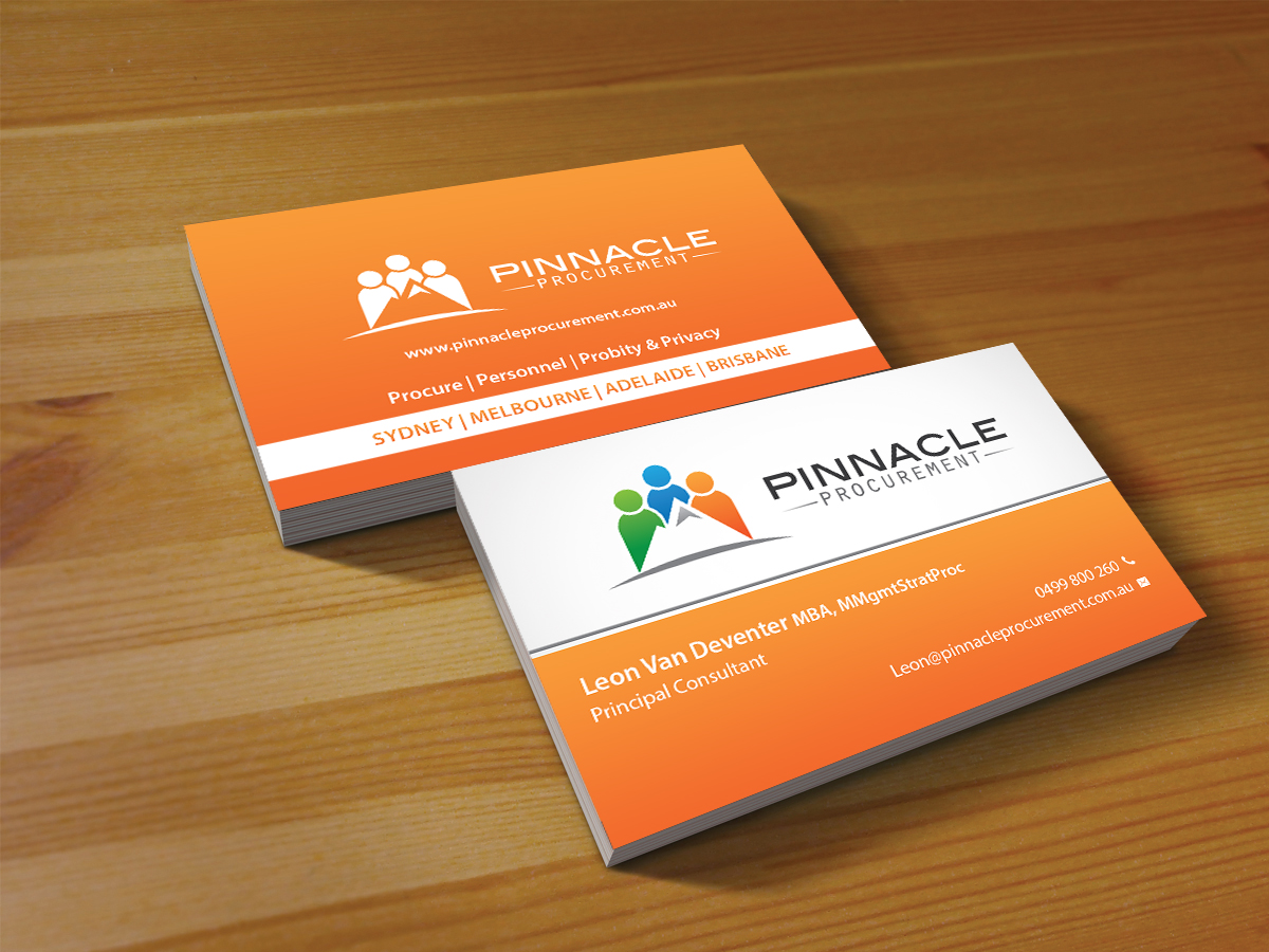 Business Card Design by Creations Box 2015 for Pinnacle Procurement | Design #11161911