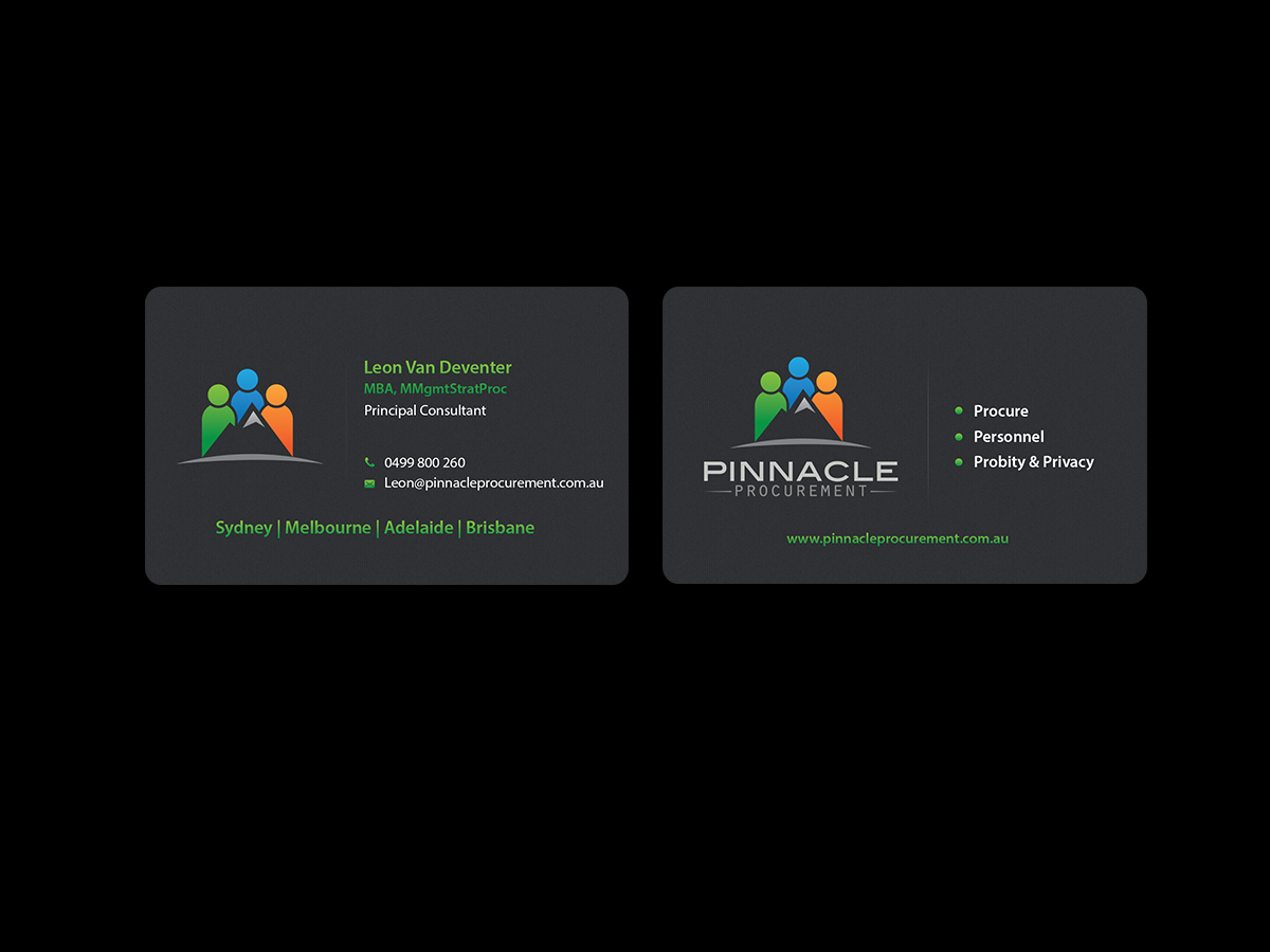 Business Card Design by Creations Box 2015 for Pinnacle Procurement | Design #11161913
