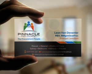 Diseño de Tarjeta de Presentación por chandrayaan.creative para Pinnacle Procurement | Diseño: #11168650