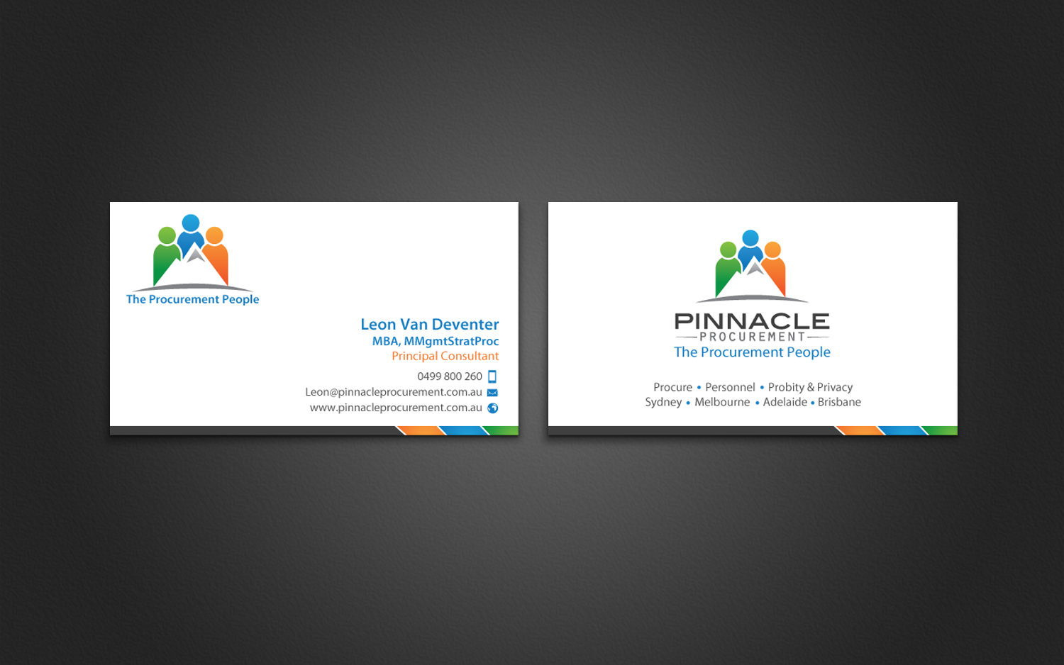 Diseño de Tarjeta de Presentación por chandrayaan.creative para Pinnacle Procurement | Diseño #11168668