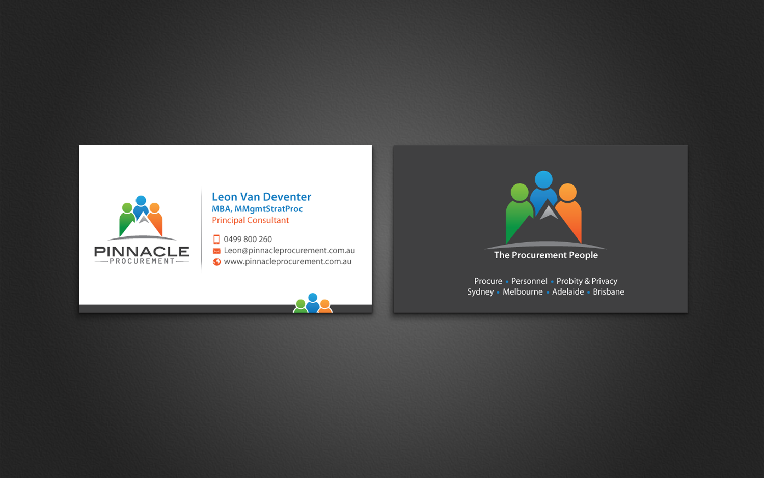 Diseño de Tarjeta de Presentación por chandrayaan.creative para Pinnacle Procurement | Diseño #11168670