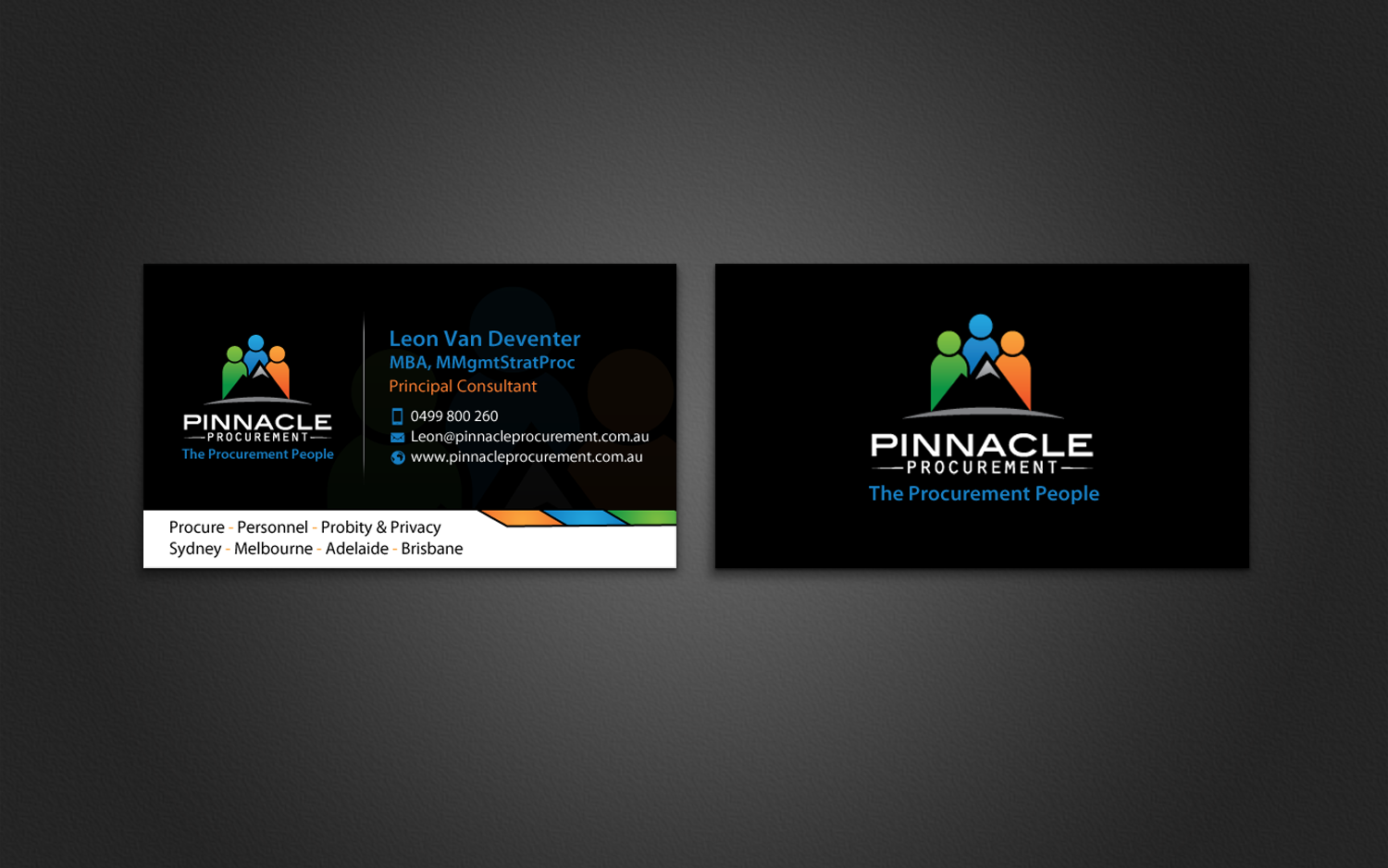 Diseño de Tarjeta de Presentación por chandrayaan.creative para Pinnacle Procurement | Diseño #11176407