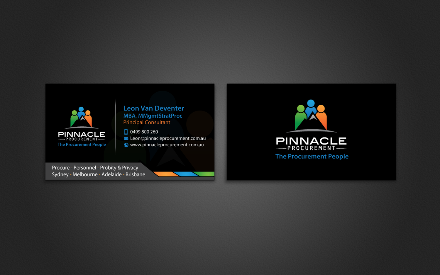 Diseño de Tarjeta de Presentación por chandrayaan.creative para Pinnacle Procurement | Diseño #11176408