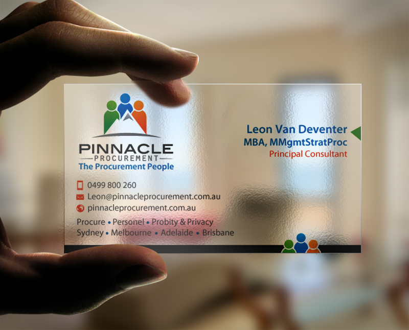 Business Card Design by chandrayaan.creative for Pinnacle Procurement | Design #11176415