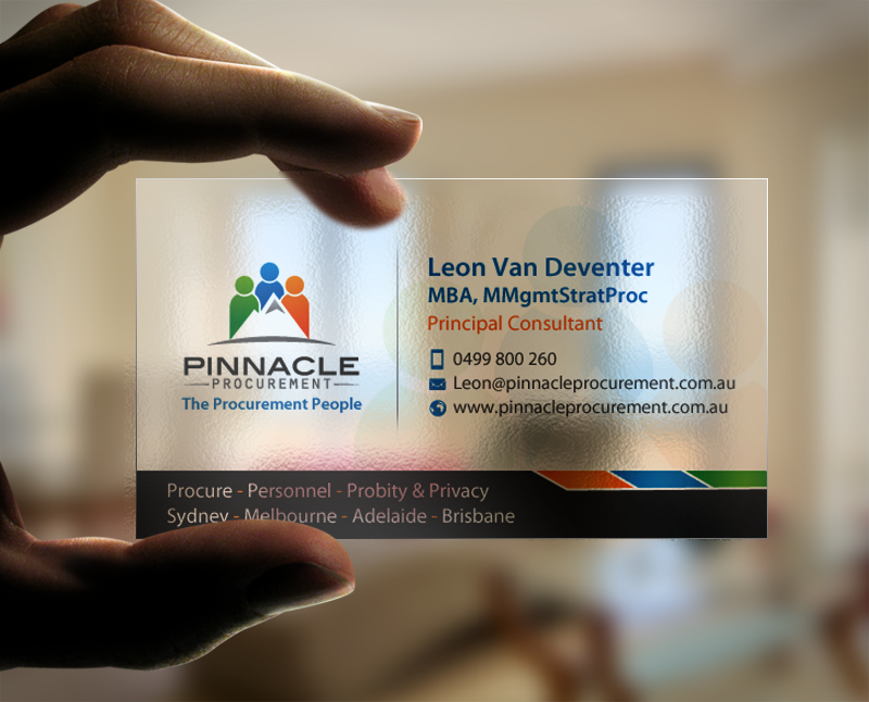 Business Card Design by chandrayaan.creative for Pinnacle Procurement | Design #11176416
