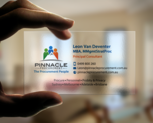 Diseño de Tarjeta de Presentación por chandrayaan.creative para Pinnacle Procurement | Diseño: #11176420