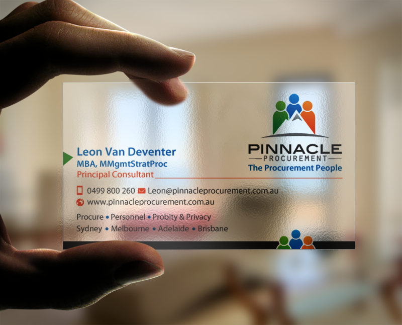 Business Card Design by chandrayaan.creative for Pinnacle Procurement | Design #11176424