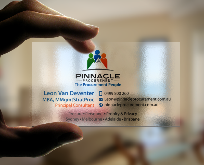 Diseño de Tarjeta de Presentación por chandrayaan.creative para Pinnacle Procurement | Diseño #11176425