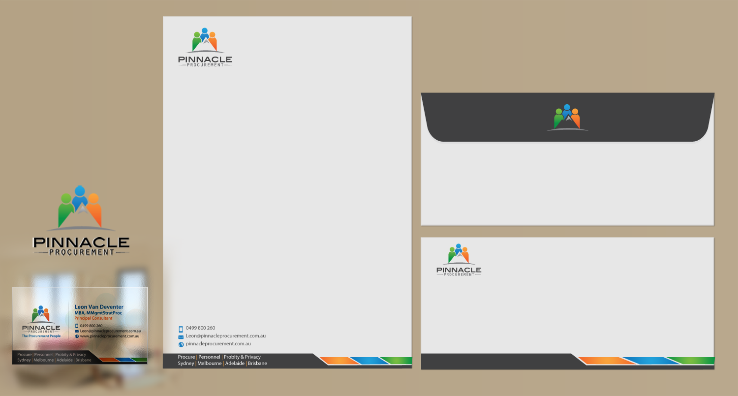 Diseño de Tarjeta de Presentación por chandrayaan.creative para Pinnacle Procurement | Diseño #11178950