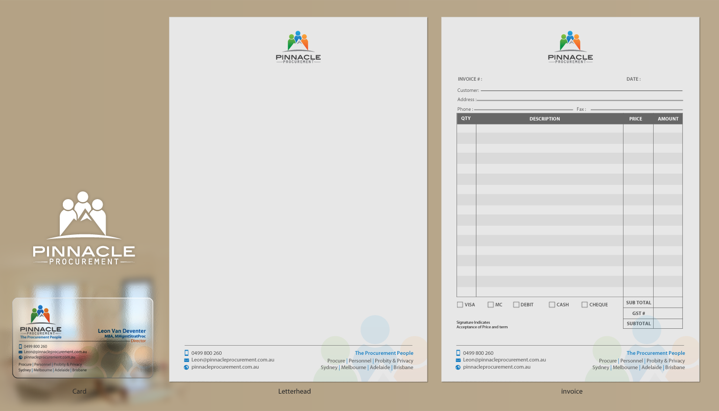 Business Card Design by chandrayaan.creative for Pinnacle Procurement | Design #11198925