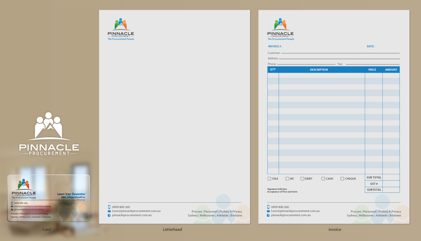 Business Card Design by chandrayaan.creative for Pinnacle Procurement | Design #11198926