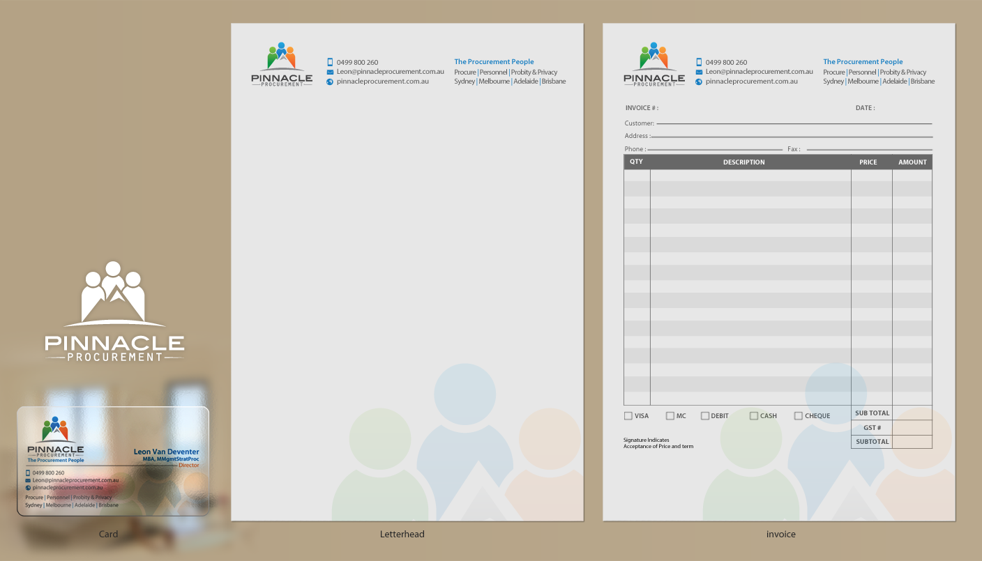 Business Card Design by chandrayaan.creative for Pinnacle Procurement | Design #11198928