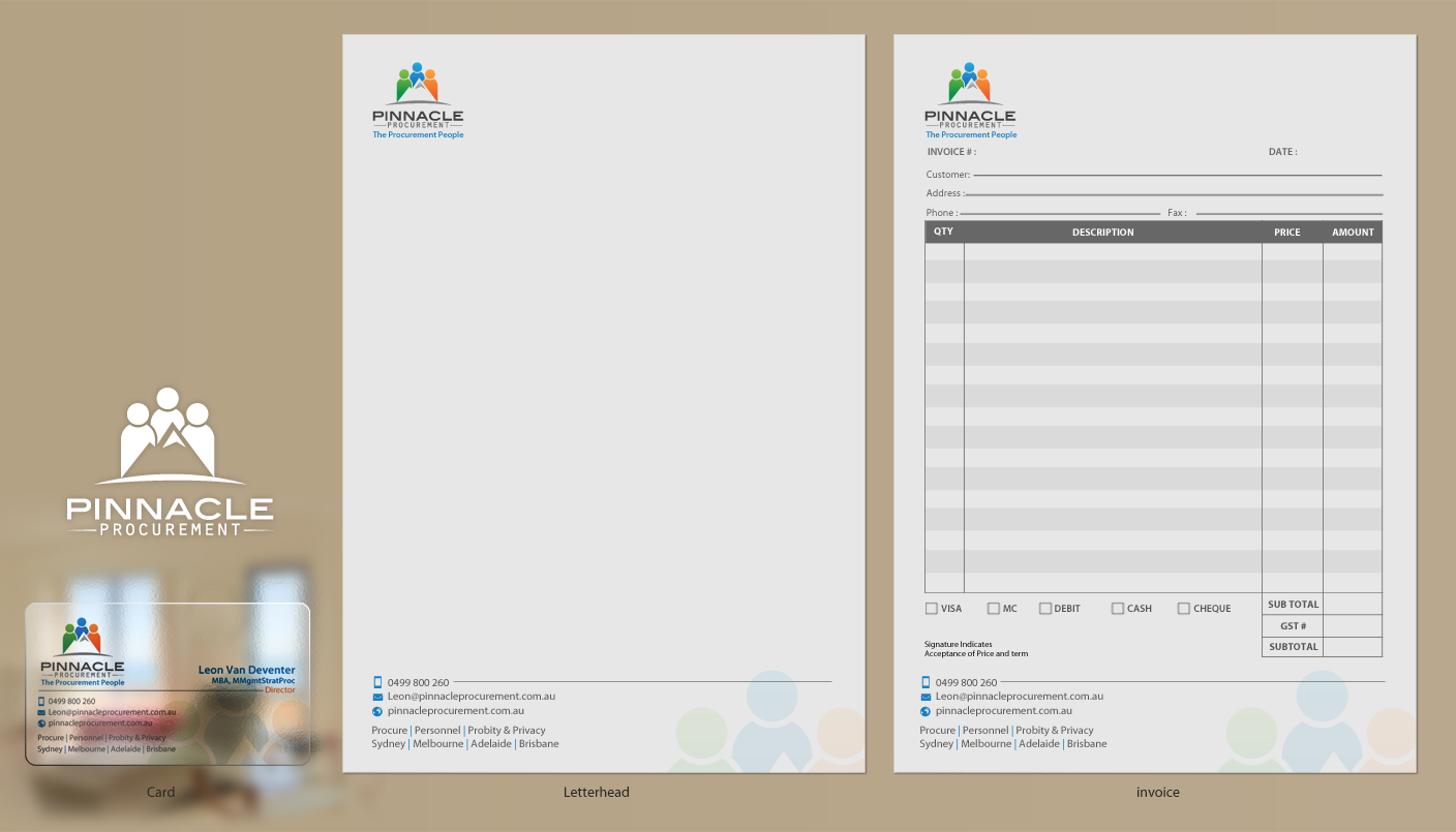Business Card Design by chandrayaan.creative for Pinnacle Procurement | Design #11198929