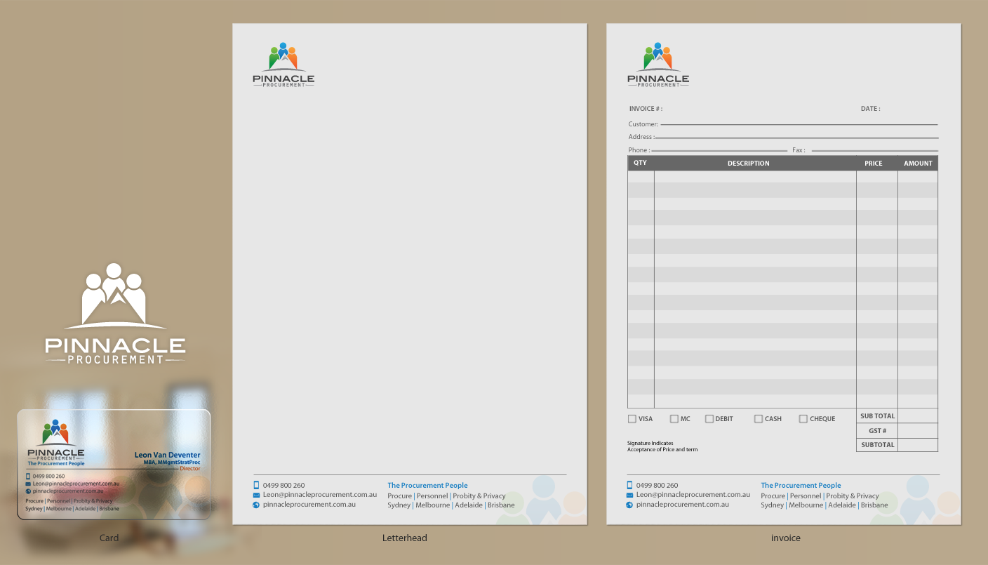Business Card Design by chandrayaan.creative for Pinnacle Procurement | Design #11198930