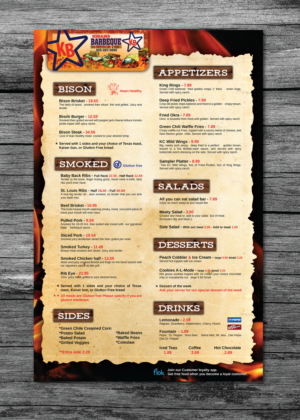 Menu Design by Iwana Ioana for KendalBen Barbeque | Design: #11152876
