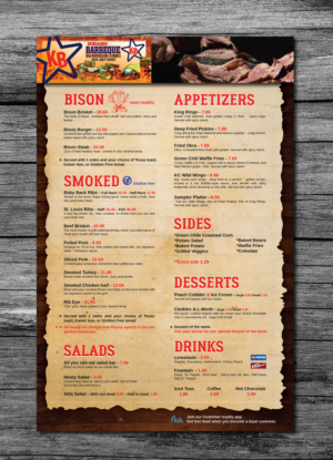 Menu Design by Iwana Ioana for KendalBen Barbeque | Design: #11158892