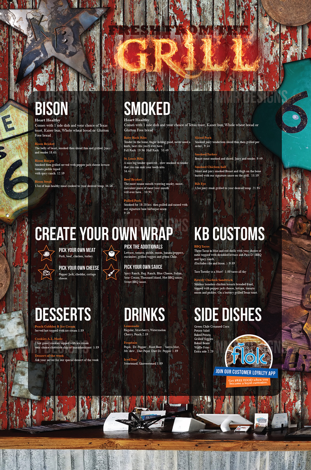 Design de Menu par Nic M Rayce pour KendalBen Barbeque | Design #11176459