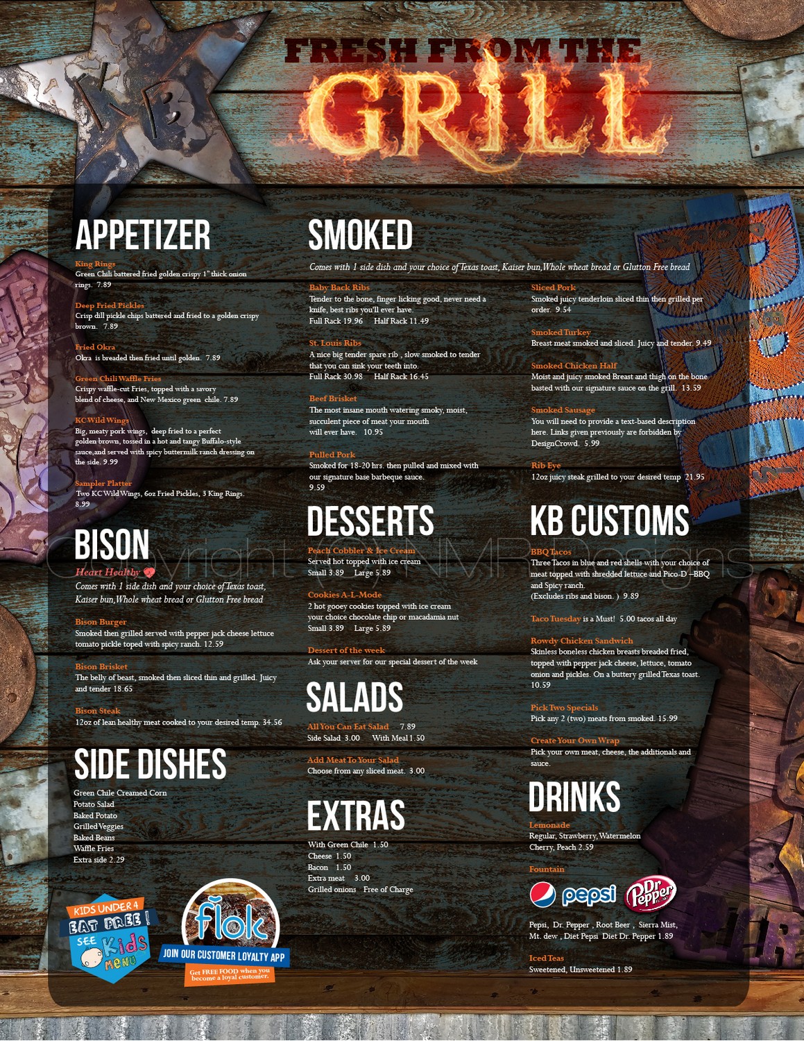 Menu Design by Nic M Rayce for KendalBen Barbeque | Design #11347199