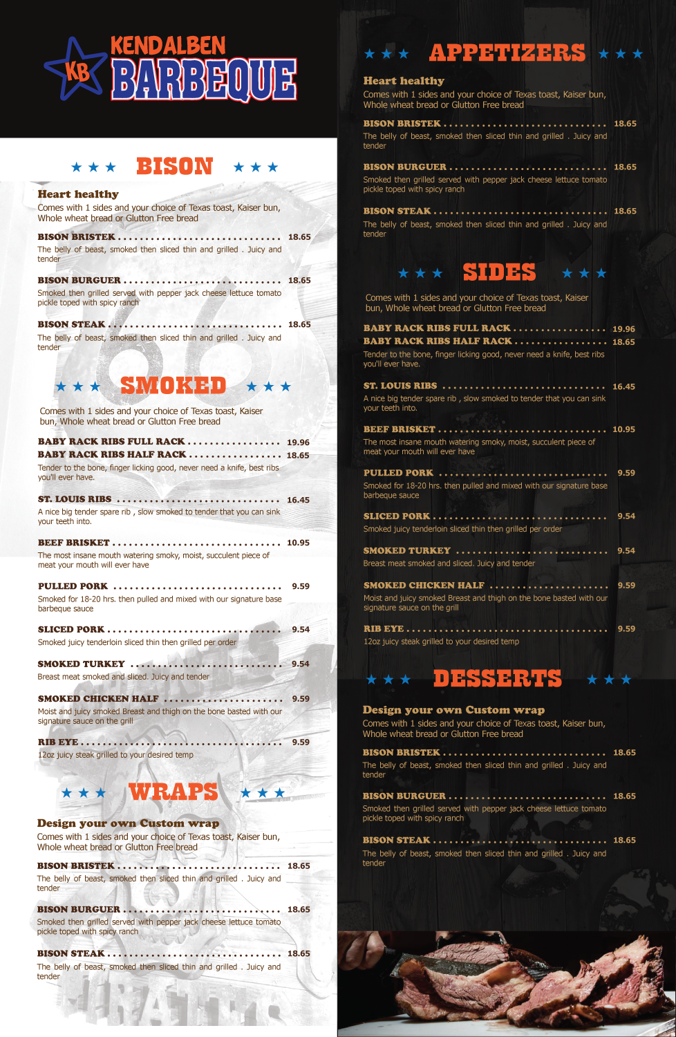 Menu Design by hola3d for KendalBen Barbeque | Design #11173334